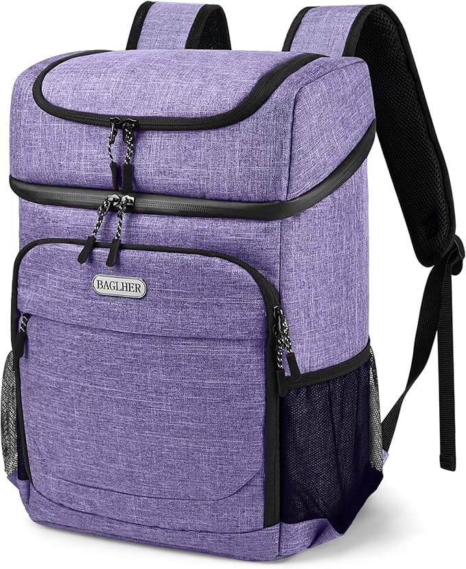 BAGLHER Lightweight Insulated Cooler Backpack - 30 Cans, Leak-Proof for Lunch, Picnic, Hiking, Camping Trips