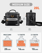 Soft-Sided Cooler Bag, 8/16 Can Insulated Lunch Box, Waterproof, Leak-Proof, Portable Lunch Bag for Work, Beach, Drink, Travel, Camping, Picnic, Gift