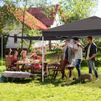 Outvita 10x10ft Ez Pop Up Canopy, Portable Instant Canopy Tent with 2pcs SideWalls and 4pcs Camping Upright Poles for Outdoor Events, Party, Wedding, Birthday,Graduation Gray