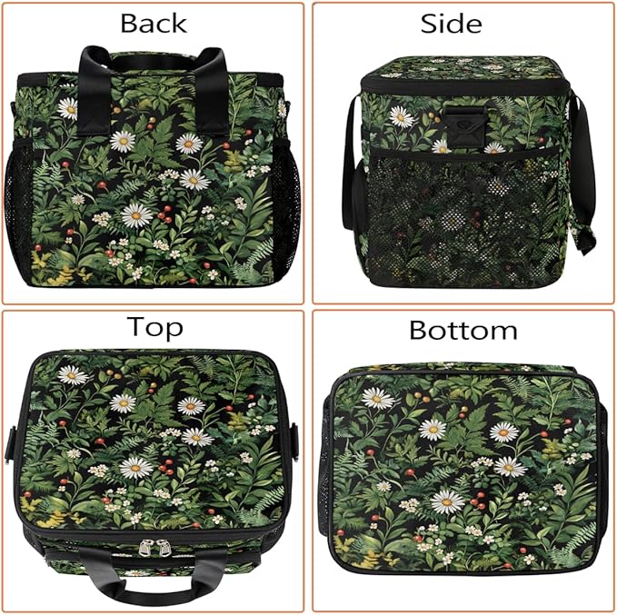 Daisy Wildflowers Floral Soft Cooler Bag Insulated Lunch Box for Men & Women, Large Leakproof Lunch Bag Portable Beach Cooler for Work, Picnic, Road Trips,Fishing, Travel, Camping,A-11