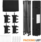 Yaheetech Heavy Duty Pop Up Canopy Tent, 10x15 Commercial Instant Shelter Tent, Outdoor Adjustable Canopy with Wheeled Bag, 4 Sandbags & 8 Stakes, Black