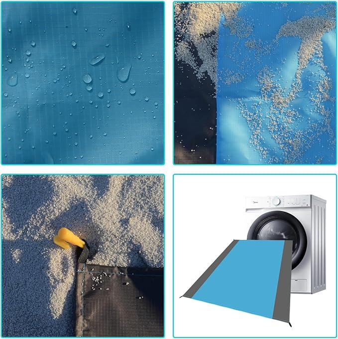 Waterproof Camping Tarp Lightweight Multifunctional Tent Footprint for Camping, Hiking Backpacking, Compact Tent Tarp Ground Sheet Mat for Ground or Under Tent（55.1" x 78.7" | Blue）