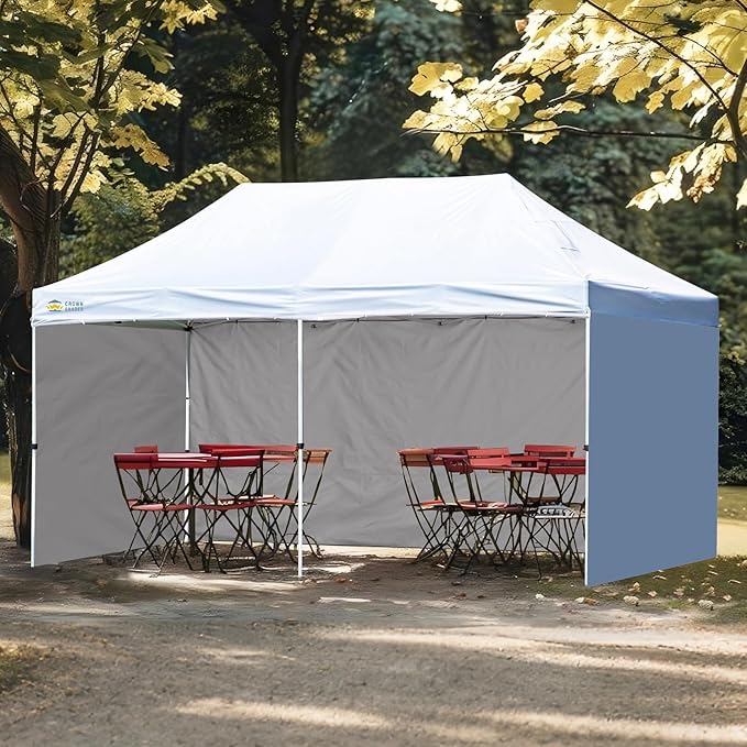 CROWN SHADES 10x20 Canopy Sidewalls (4pck) - Replacement Walls for 10x20 Gazebo, Event Shelter Accessories - White