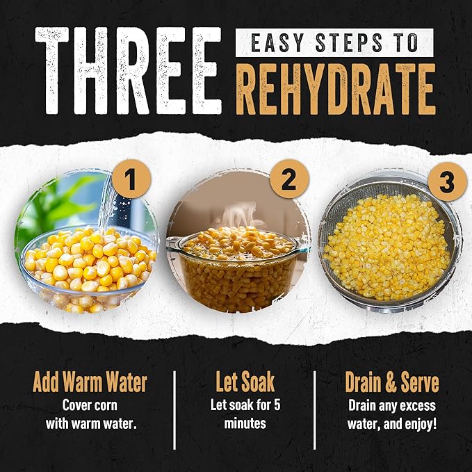 Ready Hour Freeze-Dried Corn Case Pack – Emergency Food, Long-Term Storage, Bulk Vegetables, Shelf-Stable Survival Supplies, Prepper Pantry Essential– 48 Servings (6 Pouches)