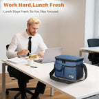 Tirrinia Insulated Lunch Bag for Women Men, Leakproof Lunch Box Containers for Adult, Work, School, Soft Lunchbox for Kids,Boys, Adult Cooler Bag for Picnic Hiking Beach,Dark Blue