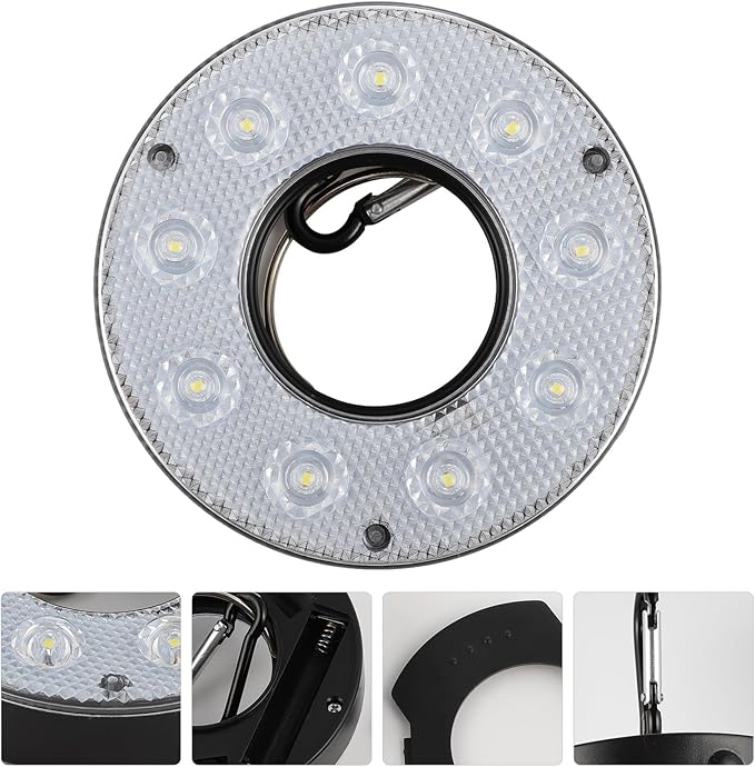 Healifty LED Camping Tent Lamp Mini Portable Outdoor Emergency Light Hook for Hiking and Backpacking, Battery-Free Compact LED Lantern for Outdoor Recreation