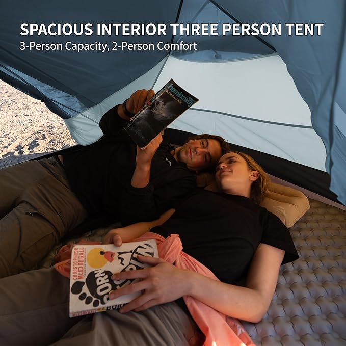 Naturehike Mongar Base 2-3 Person Camping Tent, Lightweight Waterproof Backpacking Tent with Footprint