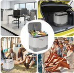 35 QT (33 L) Electric Cooler & Warmer, Portable Car Refrigerator With Automatic Locking Handle, 12V Car Cooler for Vehicle & Trucks, 110V AC Home Power Cord, Plug In Coolers, Grey