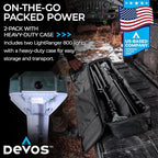 Devos Outdoor | LightRanger 800 Lumen Rechargeable Telescoping LED Lantern | 30 Hour Run Time | Illuminates a 40 Foot Diameter Area | 2 Pack with Padded Case