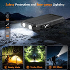 Solar Power Bank 20000mAh Wireless Portable Charger Built-in 3 Cables 15W USB-C Fast Charging Black Battery Pack Compatible with iPhone, Samsung, Emergency LED Flashlights Perfect for Camping, Hiking