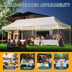Hoteel 10x30 Pop Up Canopy Tent Heavy Duty Without Sidewalls, Waterproof Party Tent, Easy Set-up Commercial Instant Tents with Roller Bag & Sandbags, Hexagonal Leg (1-Year Warranty)