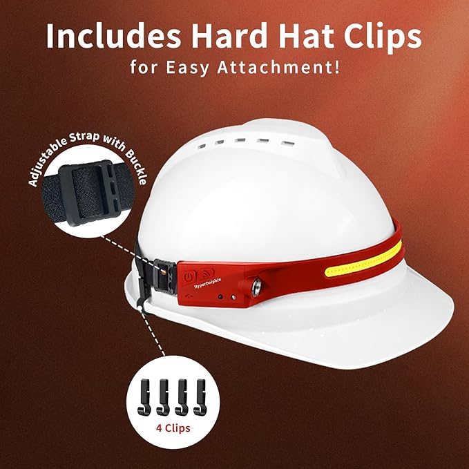 Headlamp Rechargeable LED (2-Pack, Red) 230° Wide Beam, USB-C Lightweight Head Lamp, Long Runtime, Water-Resistant for Camping, Hiking, Running, Fishing, Repair Work