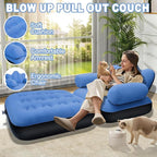 Blow Up Pull Out Couch with Headboard,Inflatable Couch with Flocked Surface,Folding Inflatable Chair for Adults,Portable Air Sofa Bed,Durable Air Couches,Inflatables couches for Camping-2pcs