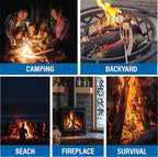 Pull Start Fire Pull String Firestarter | No Matches Required, Fire Starts in Seconds | for Campfires, Grill, Fireplace, BBQ | Lights Wet Wood, Easy to Use, Food Safe and Weather Resistant