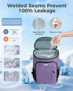 BAGLHER Lightweight Insulated Cooler Backpack - 30 Cans, Leak-Proof for Lunch, Picnic, Hiking, Camping Trips