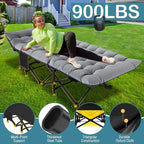 NAIZEA Folding Camping Cots for Adults, Folding Cot with Mattress, Camping Foldable Bed, Portable Military Cot, Double Layer Oxford Strong Heavy Duty Sleeping Cots w/Carry Bag for Camp Office Travel