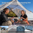 Naturehike Mongar Base 2-3 Person Camping Tent, Lightweight Waterproof Backpacking Tent with Footprint