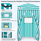EAGLE PEAK Flex Ultra Compact 4x4 Pop-up Canopy, Sun Shelter, Changing Room, Portable Privacy Canopy Cabana for Pool, Fashion Photoshoots, or Camping, White/Light Blue