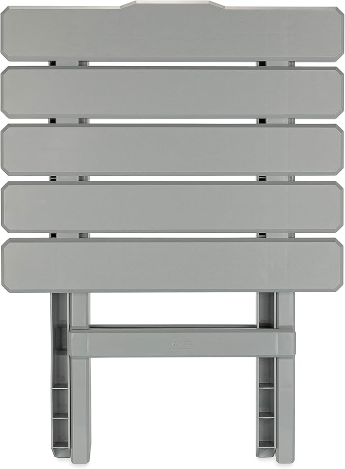 Camco 51692 Gray Large Adirondack Portable Outdoor Folding Side Table, Perfect for The Beach, Camping, Picnics, Cookouts and More, Weatherproof and Rust Resistant