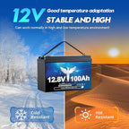 2 Pack 12V 100Ah LiFePO4 Lithium Battery, Upgraded 100A BMS, 10-Year Lifespan with Up to 15000 Cycles, Max. 1280Wh Energy,Perfect for RV, Solar, Trolling Motor