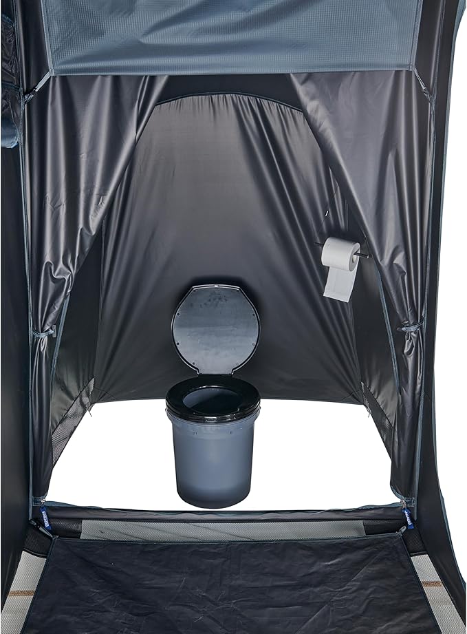 Kakadu Outback Shower Tent Deluxe, Triple Room Portable Privacy Shelter, Outdoor Camping Toilet Tent, Changing Room, Sturdy, Easy Setup - with LED Light, Carry Bag, Towel Rod