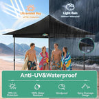 COBIZI 13x13 Pop Up Canopy Tent Heavy Duty with Sidewalls & Auto-Extending Eaves Outdoor Gazebo Easy Up for Backyard Party Commercial Events, All Weather Waterproof UV 50+ (Leg Upgraded) Black