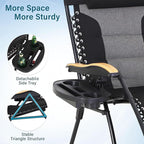 MFSTUDIO Zero Gravity Chairs Set of 2, XL Oversized Outdoor Anti Gravity Chair, Patio Lounge Folding Adjustable Chair with Cup Holder & Padded Headrest, Support 400lbs,Black