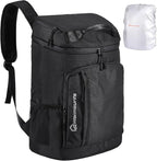 WARMOUNTS Insulated Waterproof Cooler Backpack 36 Cans, Soft Sided Ice Chest Cooler w/Leak Proof Liner, 5-Layer Insulation Portable Lunch Backpack for Camping, Beach, Fishing, Picnic, Travel (Black)