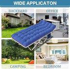 2 Pack Camping Cot with Mattress Comfortable Cot Bed Folding Cot Heavy Duty Cots for Sleeping with Carry Bag for Adults Kids Guest Bed Outdoor Indoor Home