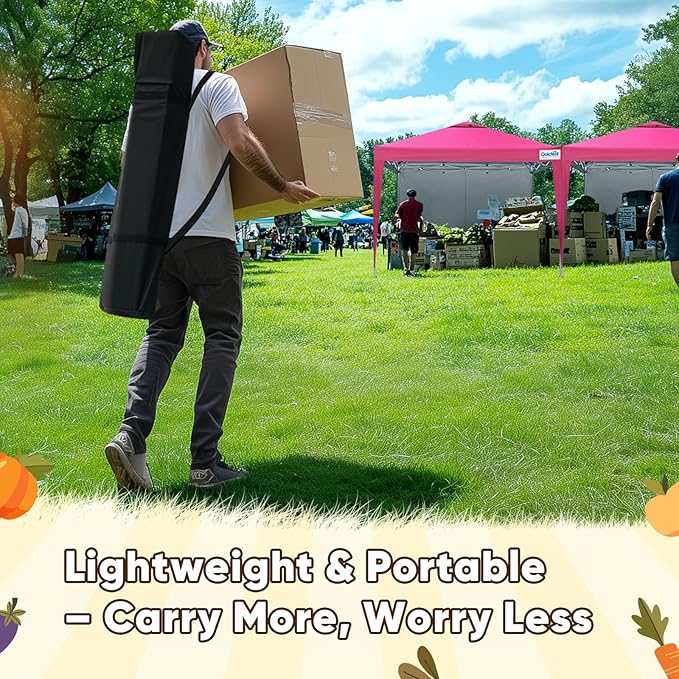 Quictent 10x10 Pop Up Canopy Tent - Instant Setup Gazebo for 1 Person, Portable & Compact, Waterproof & UV Protection, Ideal for Camping, Beach, Parties, Markets and Outdoor Events