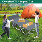 LILYPELLE Folding Camping Cot, Extra Wide Heavy Duty Sleeping Cots with Carry Bag, Double Layer Oxford Portable Travel Camp Cots for Home, Office Nap and Outdoor Beach