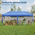 Garvee 10x10 Pop Up Canopy Tent, Heavy Duty Commercial Instant Shelter with One-Person Setup, UPF 50+ Waterproof, 100 Sq Ft Shade for Outdoor Events, Camping, Farmers Market