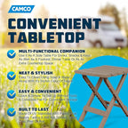 Camco Adirondack Portable Outdoor Camping Small Weatherproof Rustproof Durable Plastic Folding Side Table for Indoor and Outdoor Use, 2 Pack, Taupe