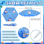 Sweetude Water Table Umbrella (Table Not Included), Kids Seaside Beach Umbrella Picnic Canopy for Summer Toddlers Sand Beach Camping Garden Outdoor Pool Shade Party Supply(Shark Theme)