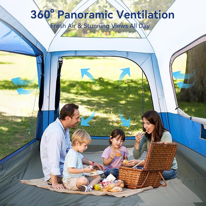 ABORON SUV Tent, 4/6 Person Waterproof SUV Camping Tent, Easy Setup Car Tent with Rainfly & Awning for Family Outdoor Adventures