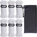 Hikeman 6 Pack 4mm Outdoor Guy Lines Tent Cords Lightweight Camping Rope with Aluminum Guylines Adjuster Tensioner Pouch for Tent Tarp, Canopy Shelter, Camping, Hiking, Backpacking