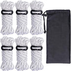 Hikeman 6 Pack 4mm Outdoor Guy Lines Tent Cords Lightweight Camping Rope with Aluminum Guylines Adjuster Tensioner Pouch for Tent Tarp, Canopy Shelter, Camping, Hiking, Backpacking