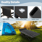 Slsy Folding Camping Cot for Adults with Pad, Padded Portable Sleeping Cots, Camp Bed with Carry Bag for Outdoor Travel, Beach, Hiking