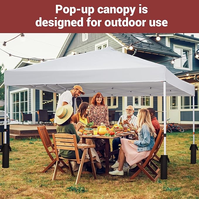CABIHOME Quick Setup Pop Up Canopy Tent 10x10ft – Waterproof Outdoor Gazebo Shelter with Mesh Sidewalls & Mosquito Netting, Portable Folding Tent for Camping, Patio, Backyard, Events