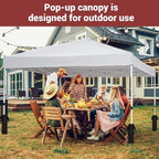 10x10ft Pop-Up Canopy, Outdoor Screen Tent with Mesh Mosquito Netting Sidewalls, Waterproof & UV-Block Shade Shelter for Camping, Picnic, Deck & Backyard Events