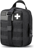 Molle medical pouch ifak bag first aid kit tactical pouch empty emt med belt pouch rip away small rescue trauma pouches (Black)