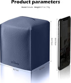 Tissue Box Cover for PU Leather, Modern Simple Solid Color Holder Square Tissue Bag, Ideal for Bathrooms,Office,Car,Outdoor Tent,Dining Table,5"X5"X5", Single Navy Blue