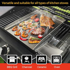 16"×12" Griddle for Gas Grills, Stainless Steel Flat Top Griddle with 2pcs Spatulas for Outdoor Gas & Charcoal Grills, Universal Cooking Plate for Camping Tailgating Parties