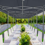COBIZI 10x30 Canopy Tent, Heavy Duty Pop up Canopy with Sidewalls, Waterproof Easy Setup Canopy with Mosquito Netting, Outdoor Instant Screen Tents for Parties, Wedding with Roller Bag, Gray