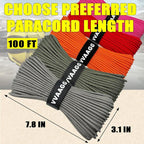 VVAAGG 1000 Paracord Rope 100FT Utility Parachute Cord 4mm 12 Strand Nylon Camping Rope, Tent Rope, Clothsline Rope