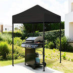 Eurmax USA Printed 5x5 Pop Up Canopy Tent Commercial Instant Canopies with Heavy Duty Roller Bag,Bonus 4 Sand Weights Bags (Printed Black)