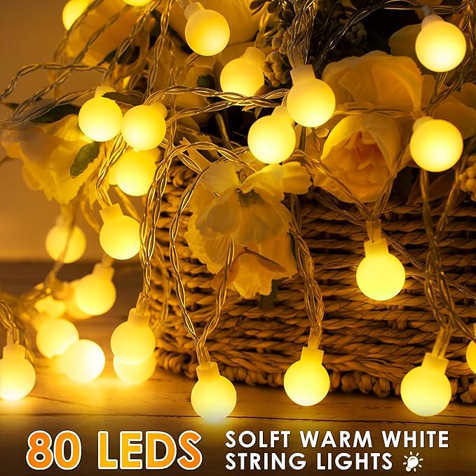 2 Pack LED Canopy Lights, 40ft 80LED Battery Powered Canopy Tent Lights Outdoor with 8 Modes, Warm White Canopy String Light for 10' x 10' Pop up Canopy Tent