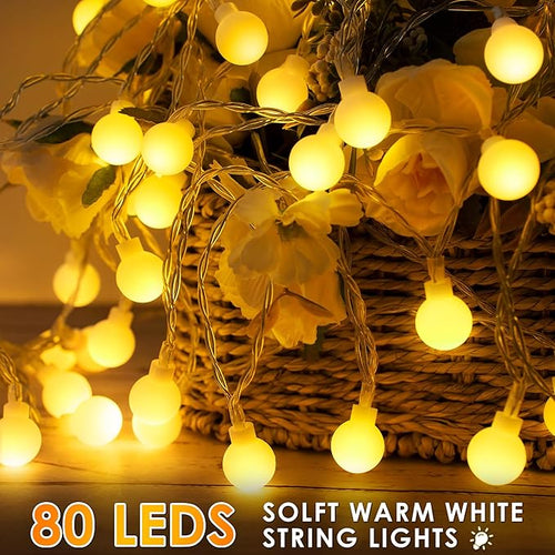 2 Pack LED Canopy Lights, 40ft 80LED Battery Powered Canopy Tent Lights Outdoor with 8 Modes, Warm White Canopy String Light for 10' x 10' Pop up Canopy Tent