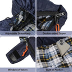 REDCAMP Flannel Sleeping Bag for Adults, Comfortable Cotton Sleeping Bags for Camping with Detachable Hood, Red/Grey/Blue/Black
