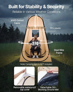 VEVOR Pop up Sports Tent, 8 Sizes Optional Clear Bubble Tent for 1-6 Person, Waterproof Outdoor Pod with Floor Mat & Top Cover, Garden Igloo Dome Tents Camping Shelter for Sports Watching